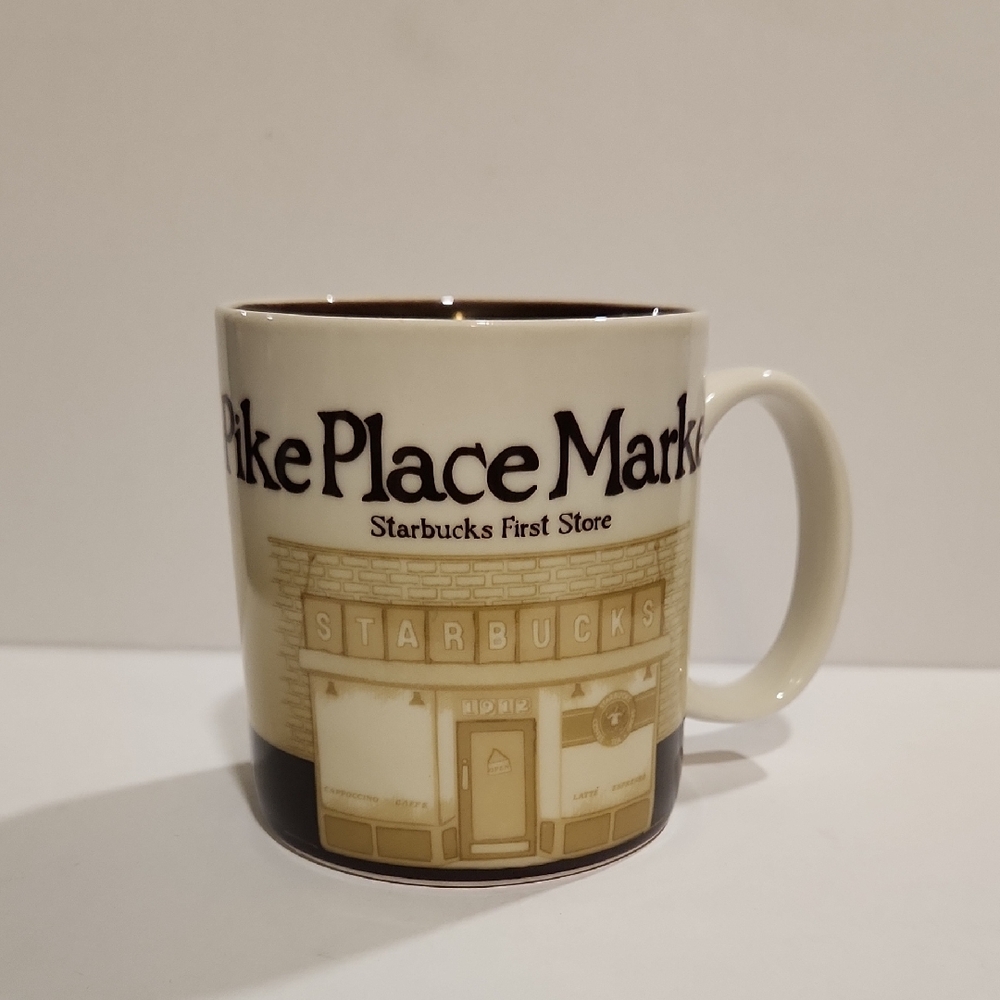 Starbucks First Store Pike Place Market 16oz Mug - Cream and Brown